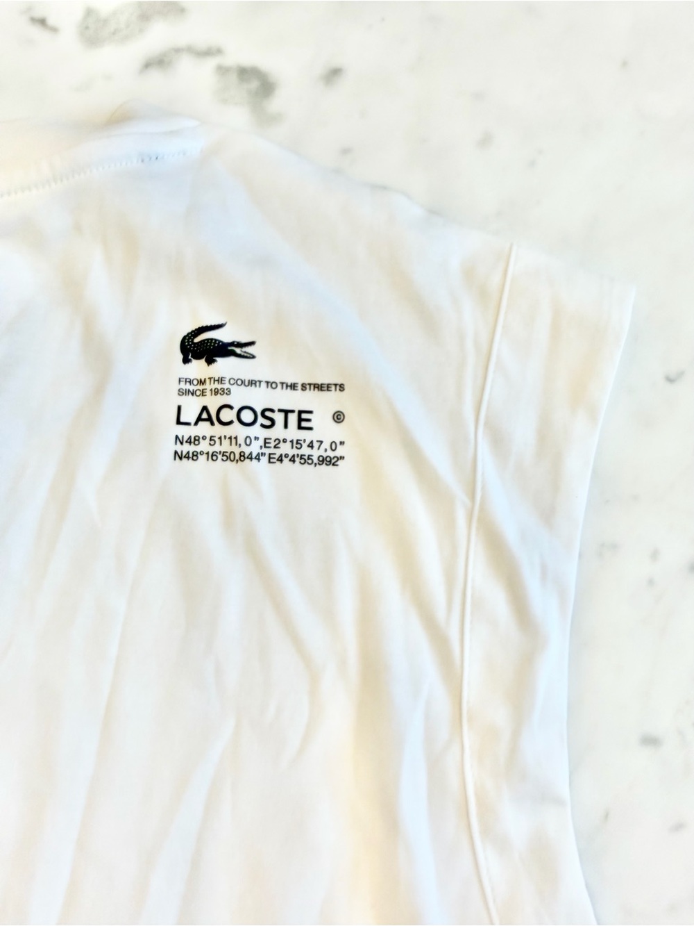 Lacoste White Sleeveless Logo Tennis Top Size Large - Picture 4 of 5